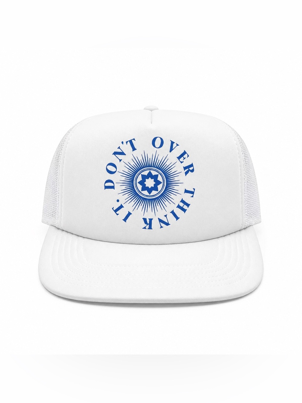 NWT Spiritual Gangster X Club Pilates White Trucker Hat “Don’t Over Think It” - Picture 6 of 6